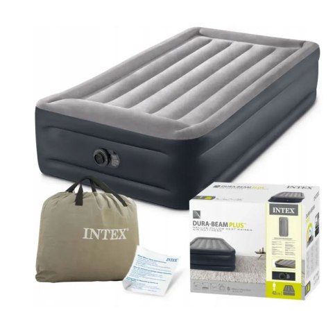 Materac dmuchany jednoosobowy 191x99x42 cm z wbudowaną pompką elektryczną łóżko INTEX 64132 Materac dmuchany jednoosobowy 191x99x42 cm z wbudowaną pompką elektryczną łóżko INTEX 64132