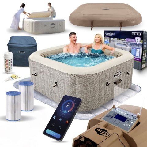 Nadmuchiwane SPA kwadratowe basen z hydromasażem 4 os. 175x71 cm akcesoria premium INTEX 28446 Nadmuchiwane SPA kwadratowe basen z hydromasażem 4 os. 175x71 cm akcesoria premium INTEX 28446
