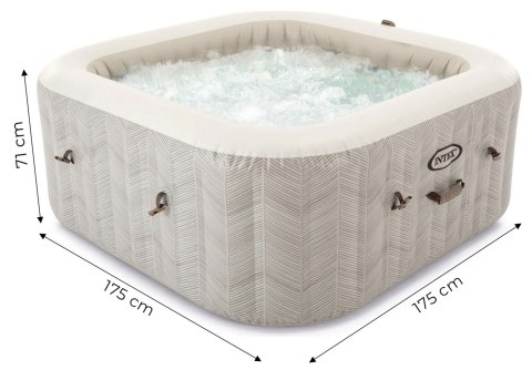 Nadmuchiwane SPA kwadratowe basen z hydromasażem 4 os. 175x71 cm akcesoria premium INTEX 28446 Nadmuchiwane SPA kwadratowe basen z hydromasażem 4 os. 175x71 cm akcesoria premium INTEX 28446