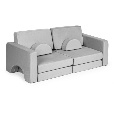 Sofa składana modułowa dla dzieci duża 2-osobowa DIY 10 miękkich poduch - szara ECOTOYS Sofa składana modułowa dla dzieci duża 2-osobowa DIY 10 miękkich poduch - szara ECOTOYS