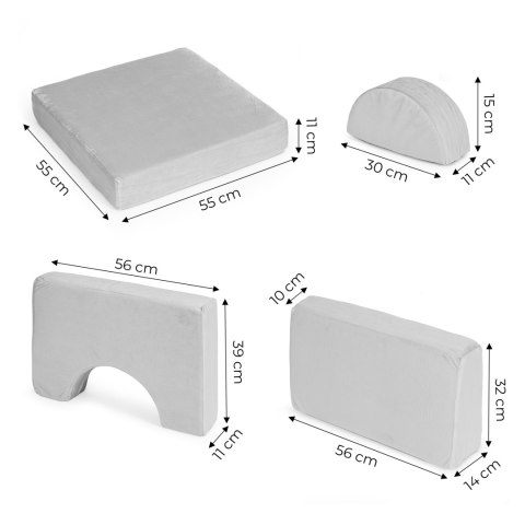 Sofa składana modułowa dla dzieci duża 2-osobowa DIY 10 miękkich poduch - szara ECOTOYS Sofa składana modułowa dla dzieci duża 2-osobowa DIY 10 miękkich poduch - szara ECOTOYS
