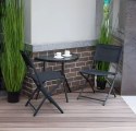 Stolik półokrągły szklany kawowy na balkon taras patio czarny MultiGarden