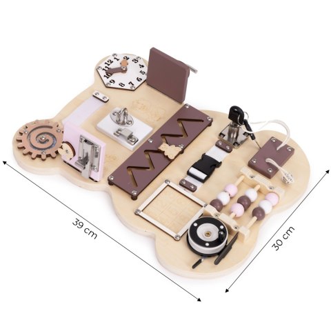Drewniana tablica manipulacyjna sensoryczna dla dzieci panel edukacyjny miś 12 elementów ECOTOYS Drewniana tablica manipulacyjna sensoryczna dla dzieci panel edukacyjny miś 12 elementów ECOTOYS