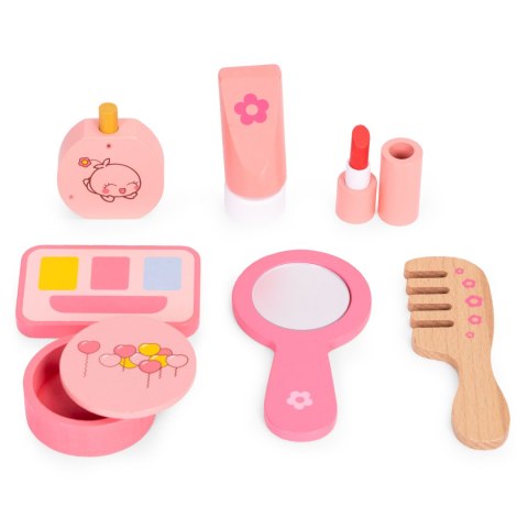 Drewniana toaletka dla dzieci z lustrem i szufladą 7 akcesoriów ECOTOYS Drewniana toaletka dla dzieci z lustrem i szufladą 7 akcesoriów ECOTOYS
