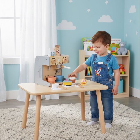 Drewniany ekspres do kawy dla dzieci 2w1 sklepik zestaw baristy 26 akcesoriów ECOTOYS Drewniany ekspres do kawy dla dzieci 2w1 sklepik zestaw baristy 26 akcesoriów ECOTOYS