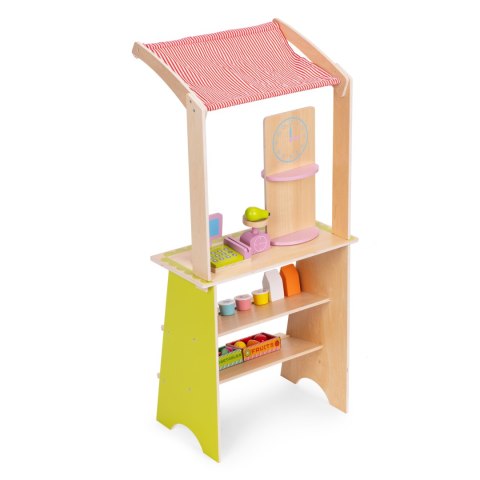 Duży drewniany stragan dla dzieci sklep z terminalem i wagą owoce warzywa 20 elementów ECOTOYS Duży drewniany stragan dla dzieci sklep z terminalem i wagą owoce warzywa 20 elementów ECOTOYS