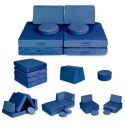 Sofa modułowa duża składana dla dzieci DIY 8 miękkich poduch - niebieska ECOTOYS