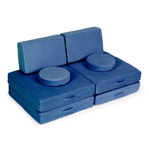 Sofa modułowa duża składana dla dzieci DIY 8 miękkich poduch - niebieska ECOTOYS Sofa modułowa duża składana dla dzieci DIY 8 miękkich poduch - niebieska ECOTOYS