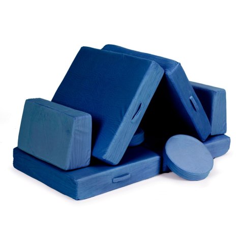 Sofa modułowa duża składana dla dzieci DIY 8 miękkich poduch - niebieska ECOTOYS Sofa modułowa duża składana dla dzieci DIY 8 miękkich poduch - niebieska ECOTOYS