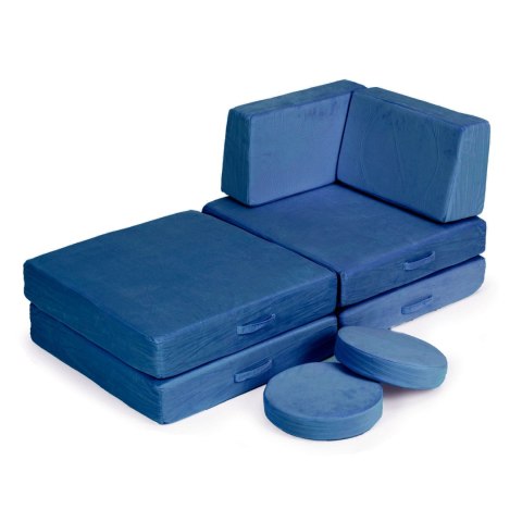 Sofa modułowa duża składana dla dzieci DIY 8 miękkich poduch - niebieska ECOTOYS Sofa modułowa duża składana dla dzieci DIY 8 miękkich poduch - niebieska ECOTOYS