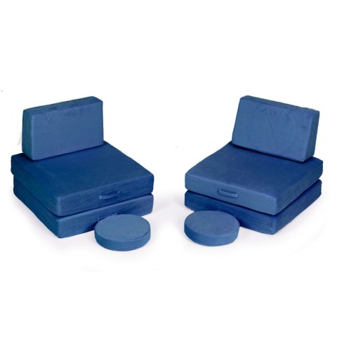 Sofa modułowa duża składana dla dzieci DIY 8 miękkich poduch - niebieska ECOTOYS Sofa modułowa duża składana dla dzieci DIY 8 miękkich poduch - niebieska ECOTOYS
