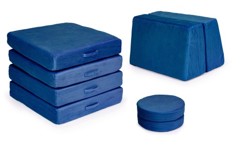 Sofa modułowa duża składana dla dzieci DIY 8 miękkich poduch - niebieska ECOTOYS Sofa modułowa duża składana dla dzieci DIY 8 miękkich poduch - niebieska ECOTOYS