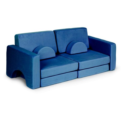 Sofa składana modułowa dla dzieci duża 2-osobowa DIY 10 miękkich poduch - niebieska ECOTOYS Sofa składana modułowa dla dzieci duża 2-osobowa DIY 10 miękkich poduch - niebieska ECOTOYS