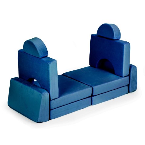 Sofa składana modułowa dla dzieci duża 2-osobowa DIY 10 miękkich poduch - niebieska ECOTOYS Sofa składana modułowa dla dzieci duża 2-osobowa DIY 10 miękkich poduch - niebieska ECOTOYS
