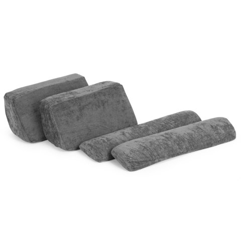Sofa składana modułowa dla dzieci duża 2-osobowa DIY 10 miękkich poduch tkanina szenilowa - szara ECOTOYS Sofa składana modułowa dla dzieci duża 2-osobowa DIY 10 miękkich poduch tkanina szenilowa - szara ECOTOYS