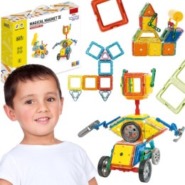 WOOPIE Klocki Magnetyczne Kolorowe 3D Pojazdy Zestaw STEAM 80el.