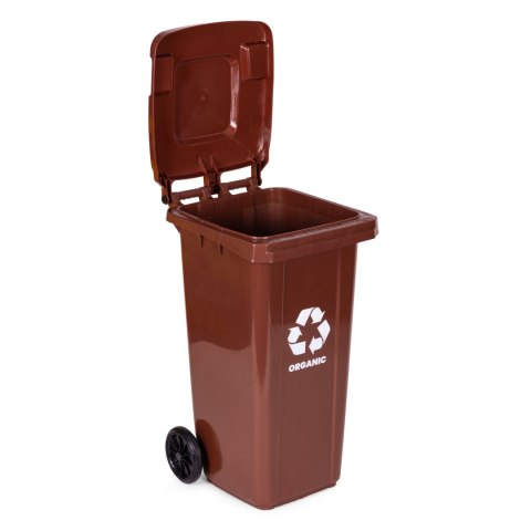 Zestaw 2 koszy na śmieci pojemniki 2x120L czarny brązowy odpady zmieszane BIO gumowe koła Zestaw 2 koszy na śmieci pojemniki 2x120L czarny brązowy odpady zmieszane BIO gumowe koła
