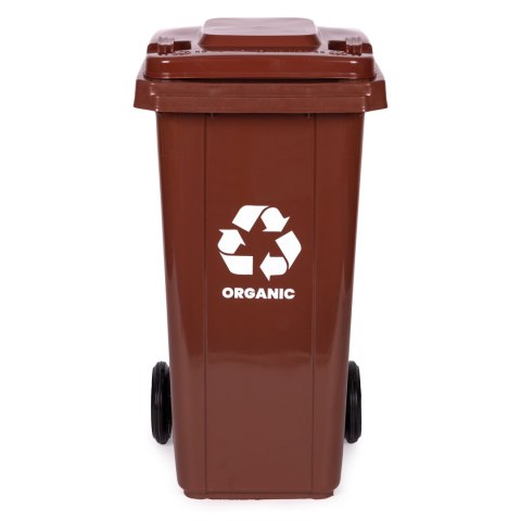 Zestaw 2 koszy na śmieci pojemniki 2x120L czarny brązowy odpady zmieszane BIO gumowe koła Zestaw 2 koszy na śmieci pojemniki 2x120L czarny brązowy odpady zmieszane BIO gumowe koła