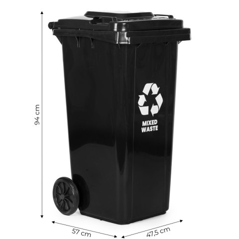 Zestaw 2 koszy na śmieci pojemniki 2x120L czarny brązowy odpady zmieszane BIO gumowe koła Zestaw 2 koszy na śmieci pojemniki 2x120L czarny brązowy odpady zmieszane BIO gumowe koła