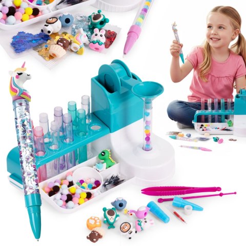 Zestaw do robienia długopisów fabryka pen creator DIY zwierzątka brokat koraliki pompony Zestaw do robienia długopisów fabryka pen creator DIY zwierzątka brokat koraliki pompony