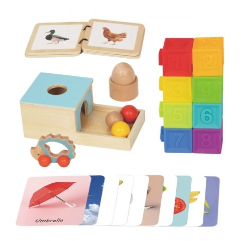 WOOPIE GREEN Box Pudełko XXL Montessori Edukacyjne 6w1 Sensoryczne 7-8 Miesięcy 26el. FSC