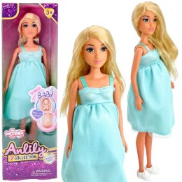 WOOPIE ROYAL Lalka Lily z Brzuszkiem w Ciąży Niemowlak Błękitna Sukienka