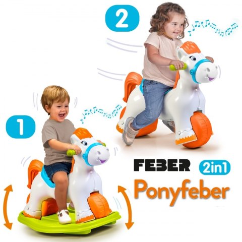FEBER Interaktywny Bujany Konik 2w1 - Jeździk Biegowy