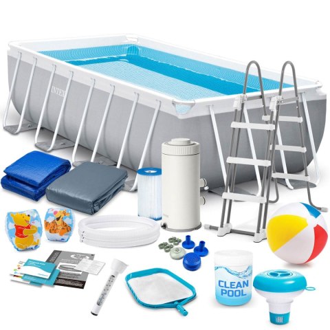 Basen ogrodowy stelażowy 400 x 200 x 100 cm 17w1 INTEX 26788