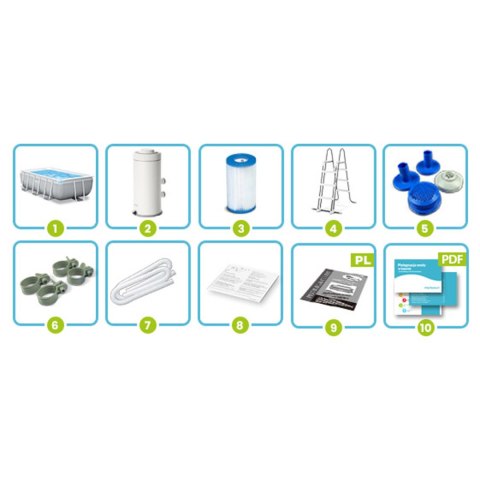 Basen ogrodowy stelażowy 400 x 200 x 100 cm 4w1 INTEX 26788