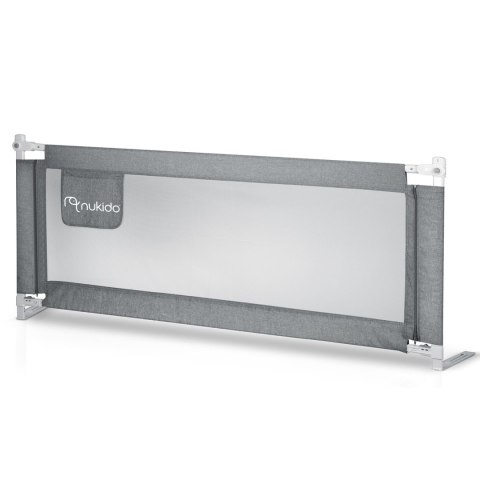 Barierka ochronna do łóżka zabezpieczająca bramka blokada 160 cm Nukido NK-227 szara