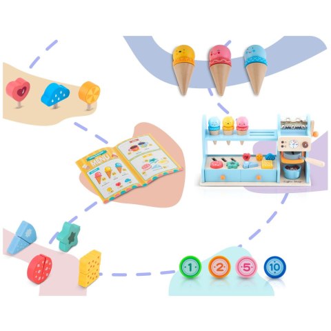 Drewniana kawiarnia lodziarnia zabawka dla dzieci Nukido NK-880