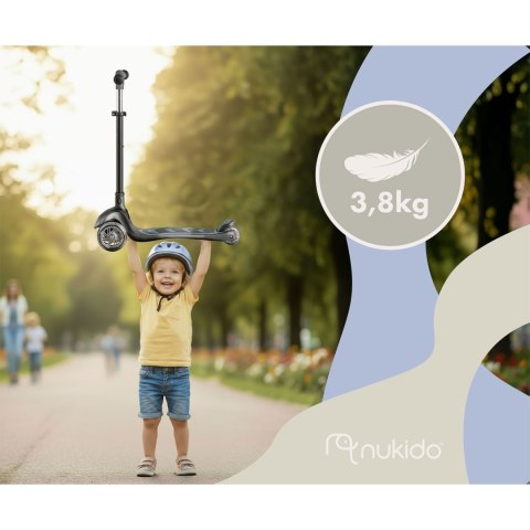 Hulajnoga trójkołowa dla dzieci balansowa siedzisko Nukido Flippo - czarna