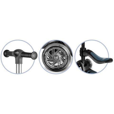 Hulajnoga trójkołowa dla dzieci balansowa siedzisko Nukido Flippo - czarna