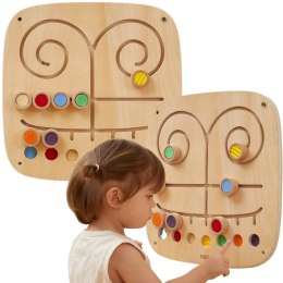 VIGA Drewniana Tablica Manipulacyjna Sensoryczna Labirynt Dotknij i Dopasuj