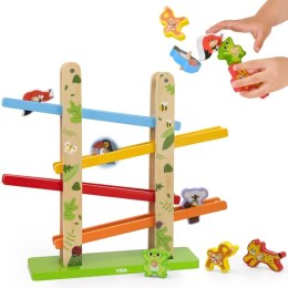 VIGA Drewniana Zjeżdżalnia dla Zwierzątek Dżungla 7 el.