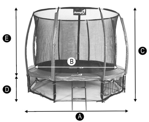 Trampolina Ogrodowa Jumpi 487cm/16FT Maxy Comfort Plus Fioletowa Trampolina Ogrodowa Jumpi 487cm/16FT Maxy Comfort Plus Fioletowa